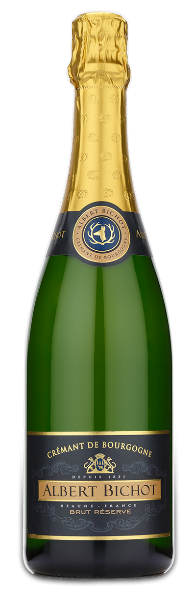 Albert Bichot Cremant de Bourgogne Brut Reserve wine bottle with visible label.
