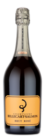 A custom-engraved Billecart-Salmon Brut Rosé with a gold label.