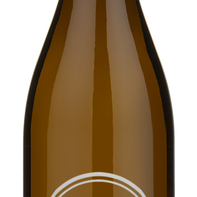 A bottle of Avaline Chardonnay with a silver engraving example that says "Your Design Here."
