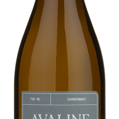 A bottle of Avaline Chardonnay with the winery front label.