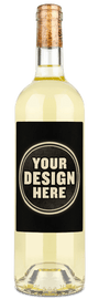 Avaline Sauvignon Blanc wine bottle with black label and cork stopper.