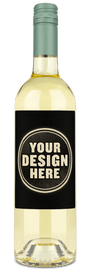 Avaline White Blend wine bottle with a custom label that says Your Design Here in bold white letters.