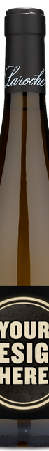 A Domaine Laroche Saint Martin Chablis wine bottle with a plain blank label, standing upright against a simple background.