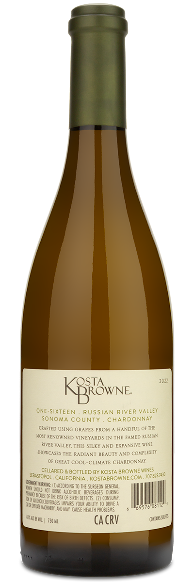 A custom wine gift: 2022 Kosta Browne One-Sixteen Russian River Chardonnay by Personal Wine.