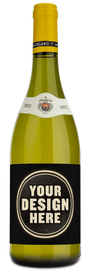 Moillard Le Duche Chardonnay with a custom label example.