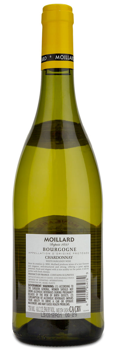 Moillard Le Duche Chardonnay - Winery Back Label