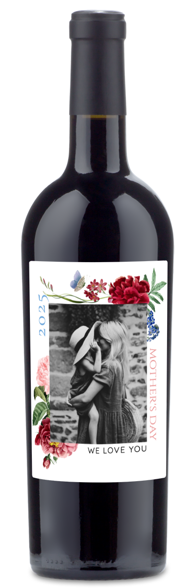 Floral Mother's Day Photo - Personalized Wine