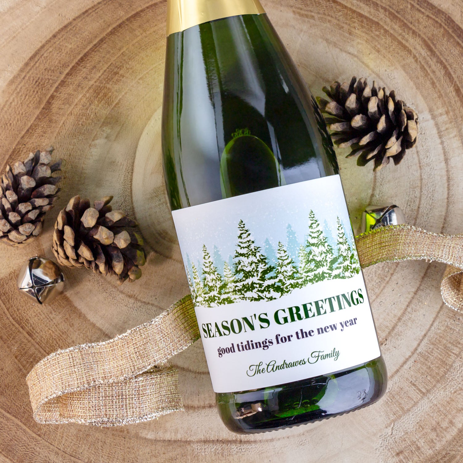 Season's Greetings Label - Custom Holiday Wine
