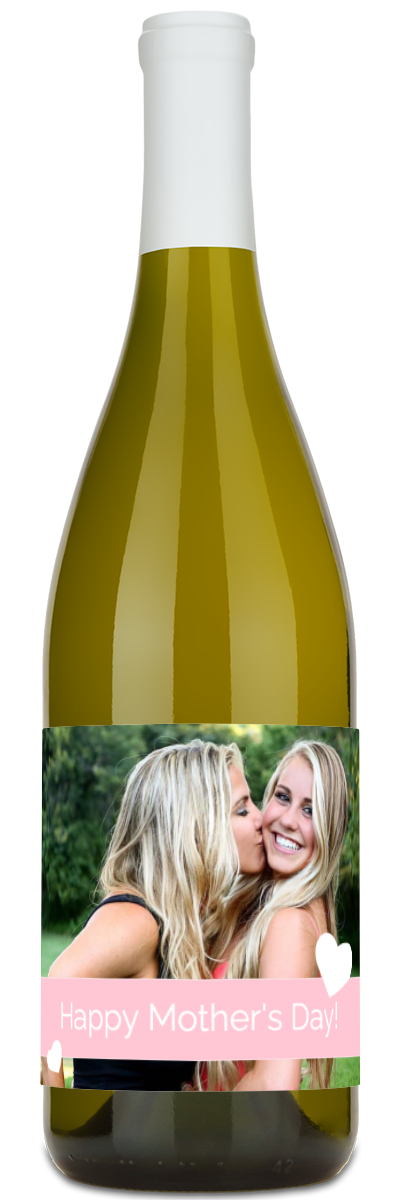 Mother's Day Hearts Photo - Personalized Wine
