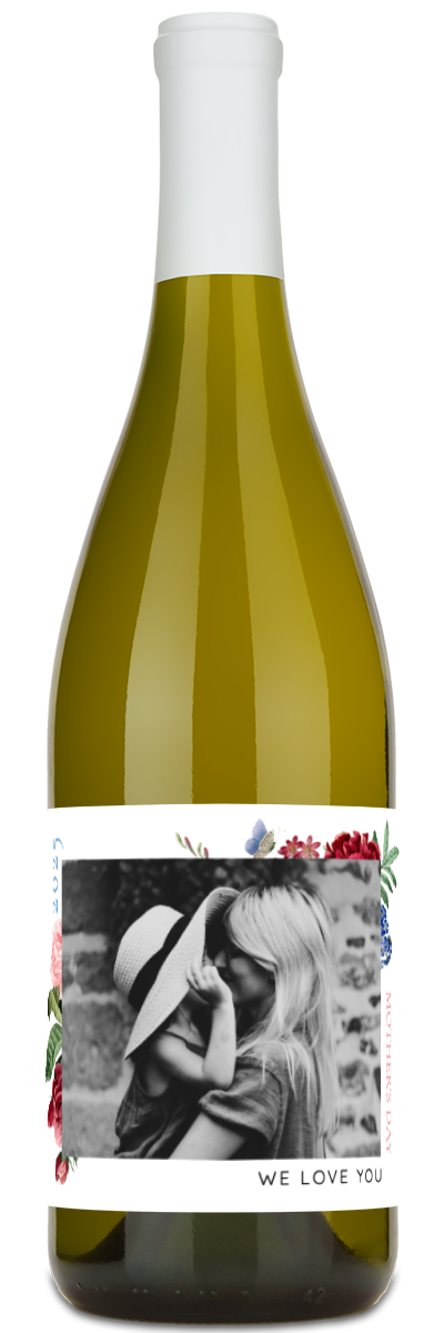 Floral Mother's Day Photo - Personalized Wine