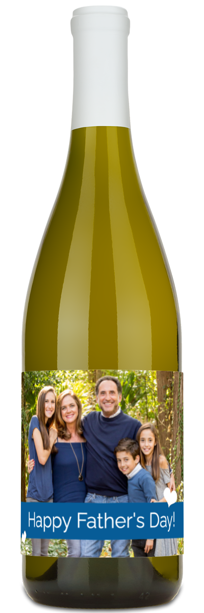 Father's Day Heart Photo - Personalized Wine