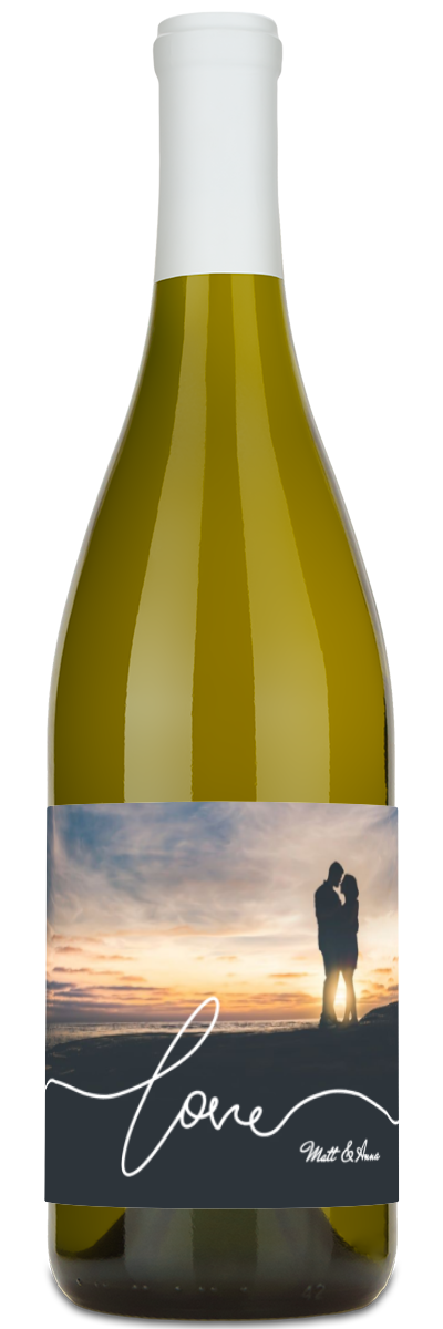 Love Script Photo - Personalized Wine