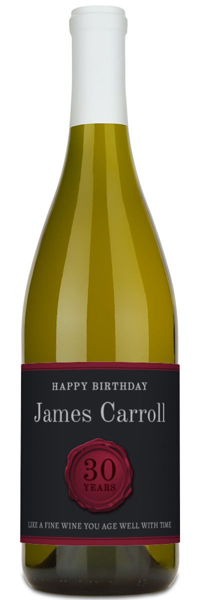 Wax Stamp Aged Years - Custom Birthday Wine