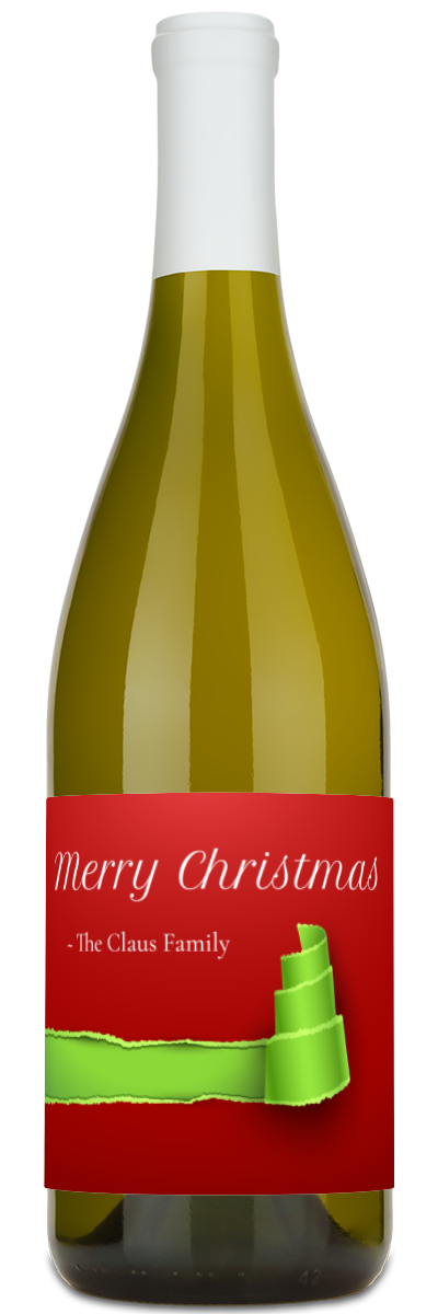 Christmas Tree Label - Custom Holiday Wine