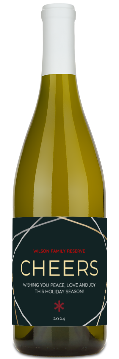 Cheers Holiday Label - Personalized Wine