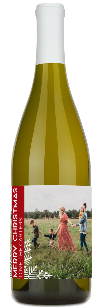 Snowflake Photo Label - Custom Christmas Wine