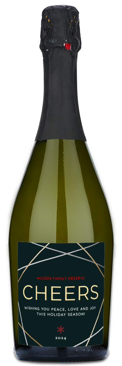 Cheers Holiday Label - Personalized Wine