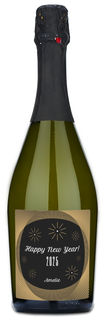 New Year Gold Radiant - Personalized Wine