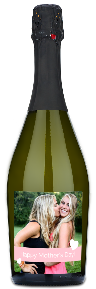 Mother's Day Hearts Photo - Personalized Wine