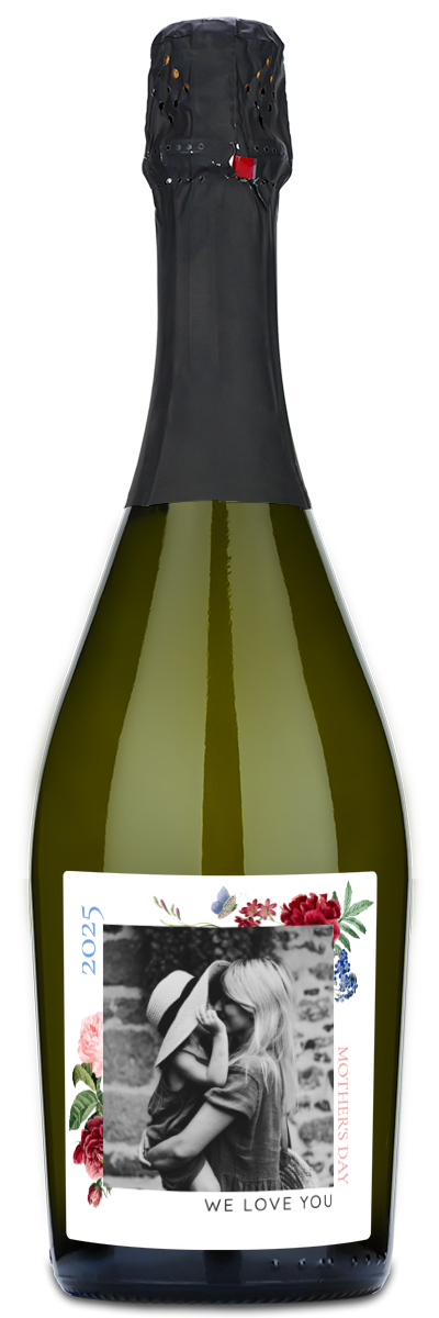 Floral Mother's Day Photo - Personalized Wine