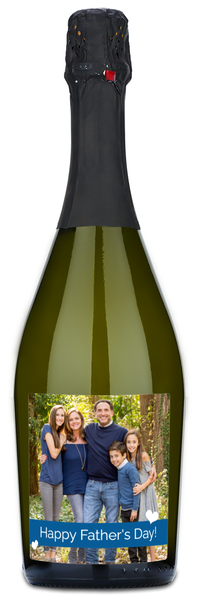 Father's Day Heart Photo - Personalized Wine