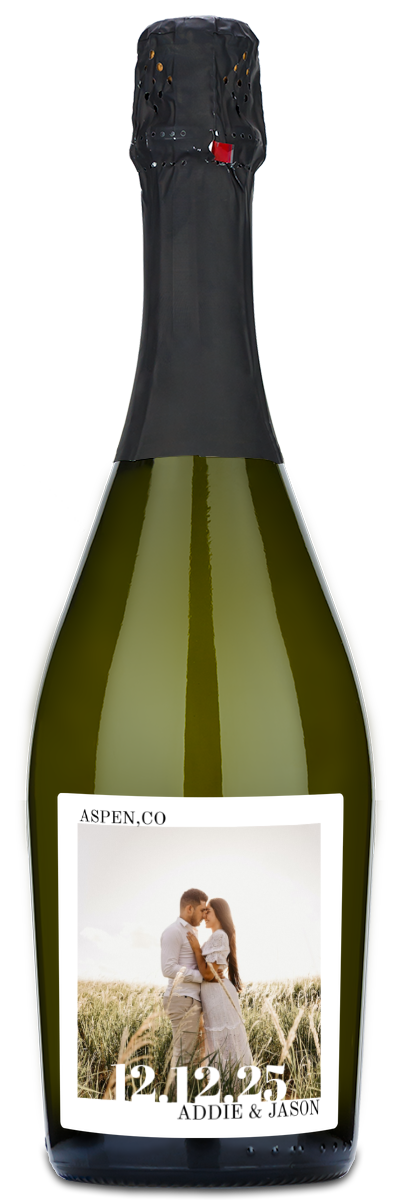 Wedding Day Photo Label - Personalized Wine