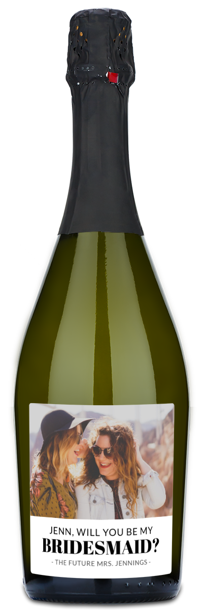 Bridesmaid Photo Label - Personalized Wine