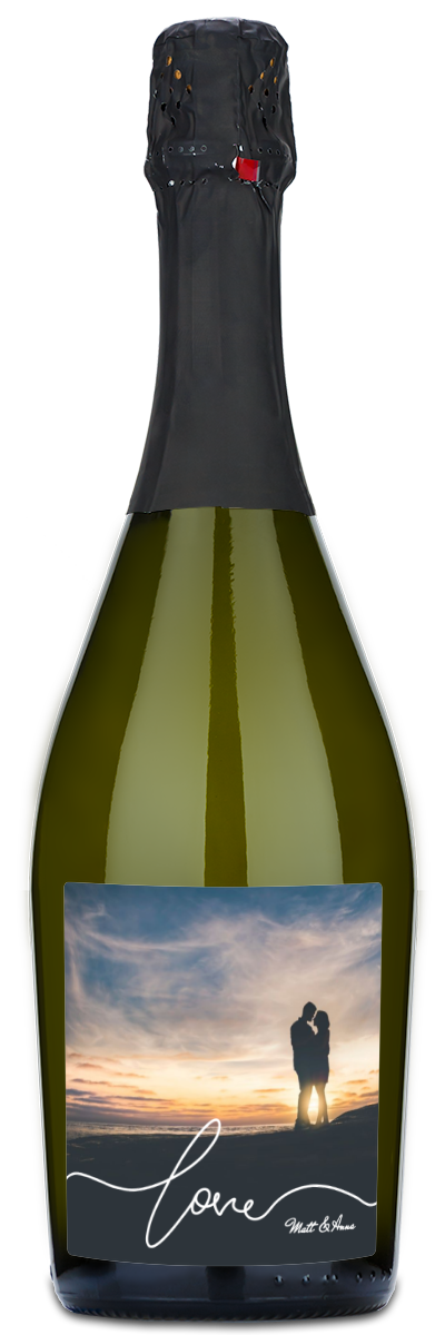 Love Script Photo - Personalized Wine