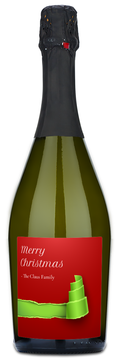 Christmas Tree Label - Custom Holiday Wine
