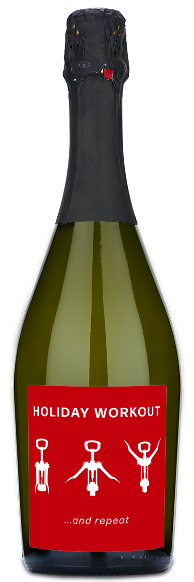 Holiday Workout Label - Personalized Wine