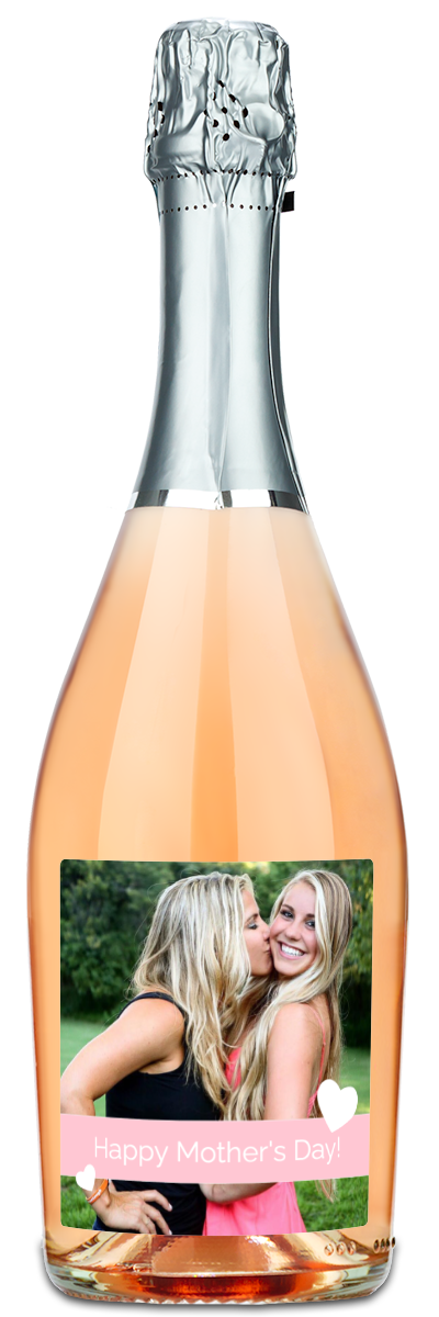 Mother's Day Hearts Photo - Personalized Wine