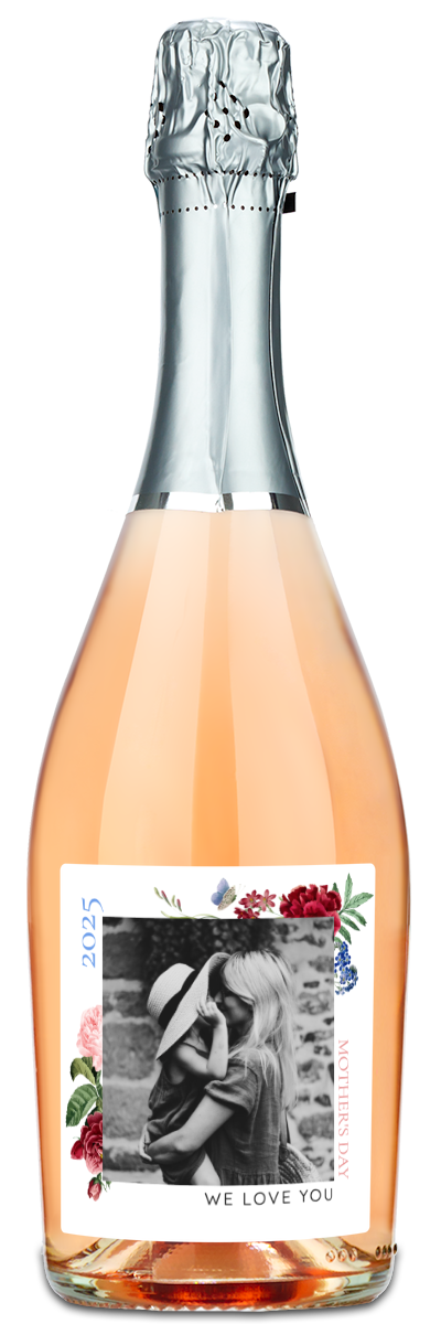 Floral Mother's Day Photo - Personalized Wine