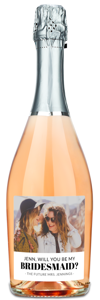Bridesmaid Photo Label - Personalized Wine