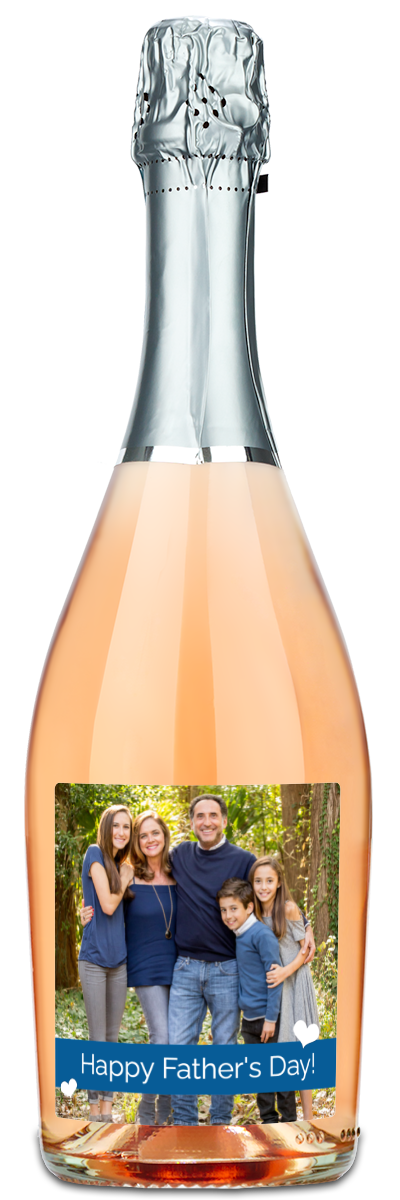 Father's Day Heart Photo - Personalized Wine