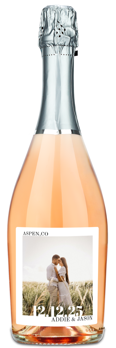 Wedding Day Photo Label - Personalized Wine