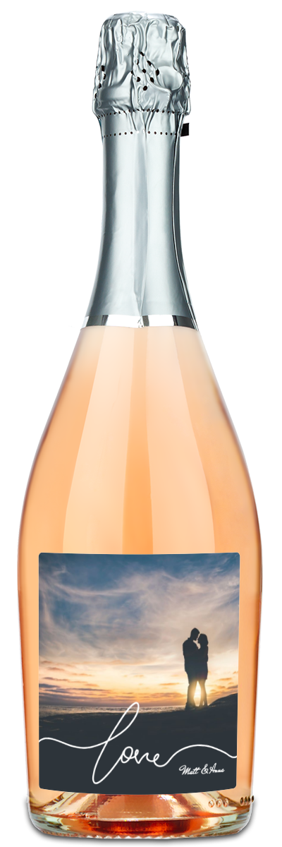 Love Script Photo - Personalized Wine