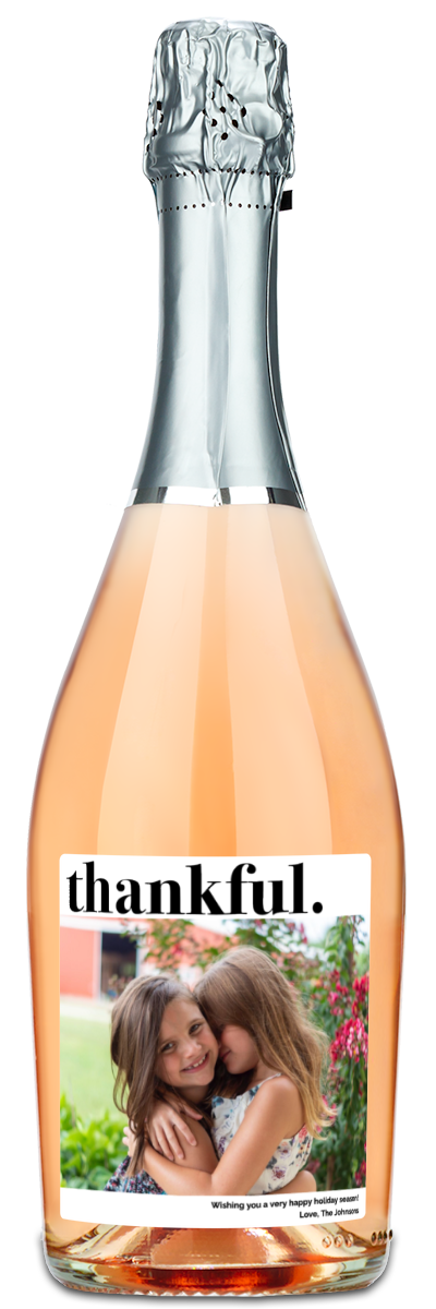 Thankful Label - Custom Holiday Wine