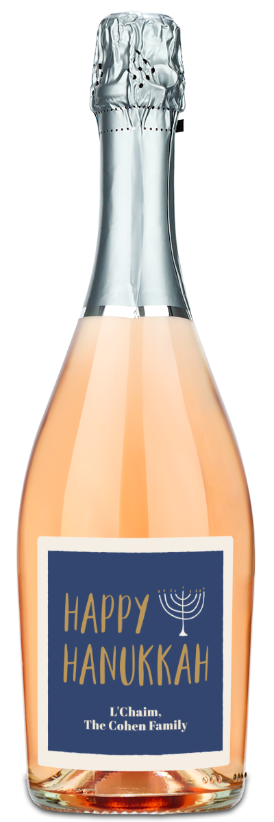 Hanukkah Menorah Label - Personalized Wine