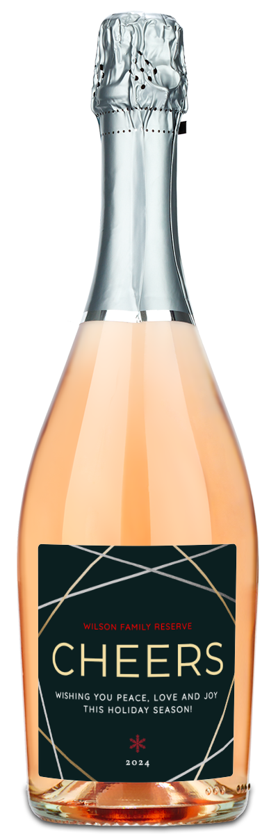 Cheers Holiday Label - Personalized Wine