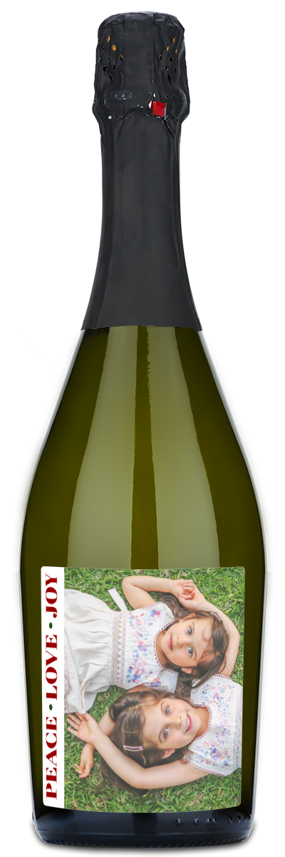Peace Love Joy Photo - Custom Holiday Wine