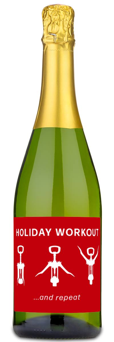 Holiday Workout Label - Personalized Wine