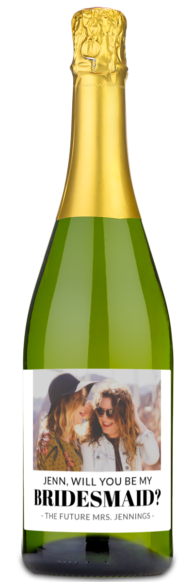 Bridesmaid Photo Label - Personalized Wine