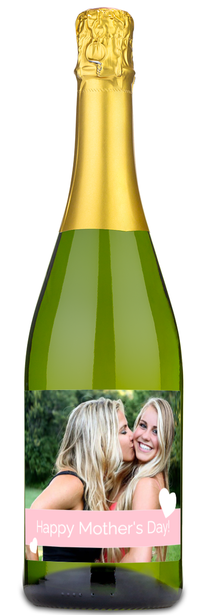 Mother's Day Hearts Photo - Personalized Wine