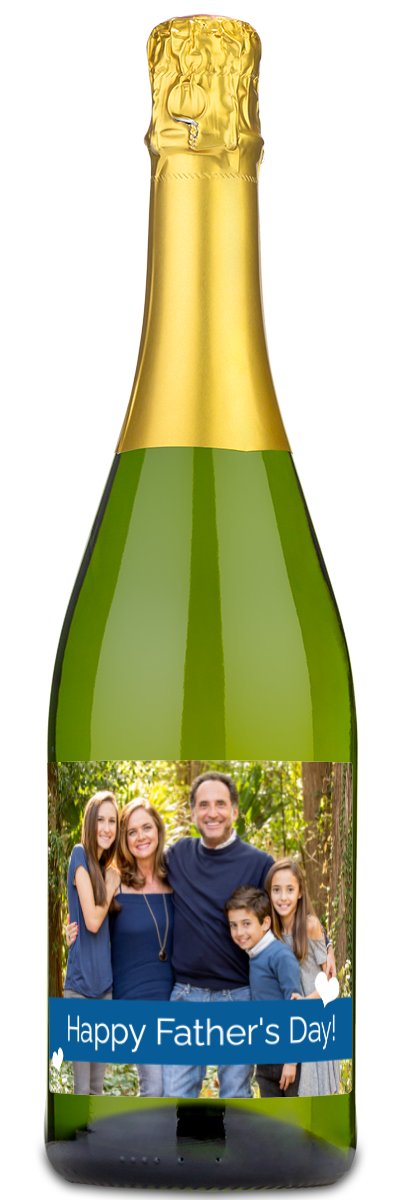 Father's Day Heart Photo - Personalized Wine