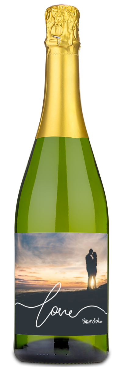 Love Script Photo - Personalized Wine