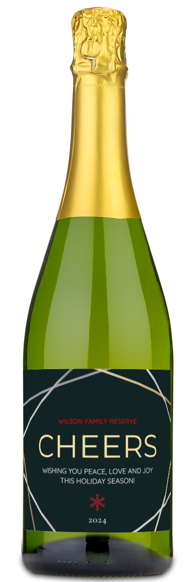 Cheers Holiday Label - Personalized Wine