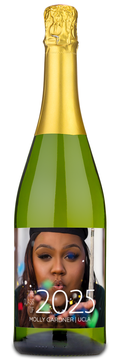 Class of Graduation Year Photo - Personalized Wine