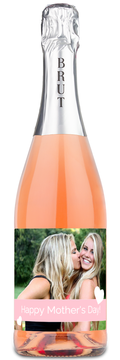 Mother's Day Hearts Photo - Personalized Wine