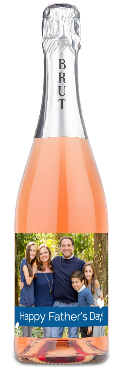 Father's Day Heart Photo - Personalized Wine