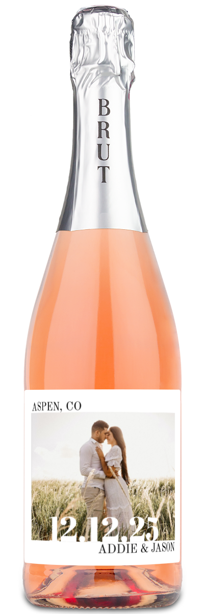 Wedding Day Photo Label - Personalized Wine